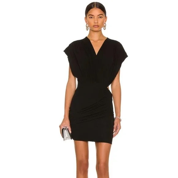 IRO Dresses & Skirts - NWT IRO Zera Cut-Out Ruches Mini Dress in Black FR34 / US2